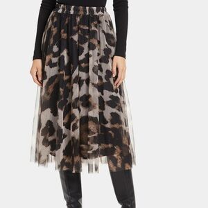 NOELINE Leopard 🐆 Print Tulle Midi Skirt